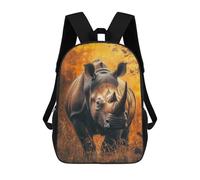 3D-gedruckter Schulrucksack Für Kinder White Rhino Portrait Schultaschen Mit Hohem Fassungsvermögen, Reise- Und Schulrucksäcke Für Kinder/Schüler/Erwachsene 17inch