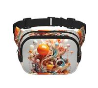 3D-Gürteltasche, buntes Wirbel- und Bälle-Muster, trendige, modische Hüfttasche, Unisex, Reise-Sport-Kuriertasche