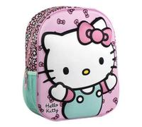 3D Hello Kitty Kinderrucksack - 25,0 x 31,0 x 10,0 cm - verstellbare Griffe - Komfort und Passform mit Stauraum - strapazierfähiges und leicht zu rein