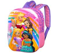 3D Kindergartenrucksack für Kinder 31×26×11 cm - Rucksack Für Disney Prinzessinnen Fan - Freizeitrucksack für Mädchen, Alter 3 bis 7 Jahre, Vorschule Grundschule, Reisen, Geschenk