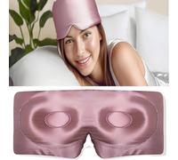 3D Maulbeerseide Schlafmaske für Damen & Herren mit Körbchen, Verdunkelung - Seide Augenmasken für Schlaf überall, Reisen, Nacht, Gesicht, Seite - Augenabdeckung, Schlafmaske, Schlafmaske, große Größe