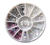 3D Nail Art Dekorationen Strass Kristall Unisex Größe Rund Flache Rückseite Strass Rad Kreativ und nützlich