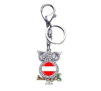 3D Österreich Eule Form Metall Schlüsselanhänger Souvenir Tasche Dekoration Männer Frauen Anhänger Zubehör Geschenk