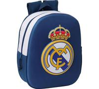 3D Real Madrid Kinderrucksack - geprägter Schulrucksack für Jungen und Mädchen - Rucksack mit lustigem und originellem Design, bequem und sicher ⚫ KOS