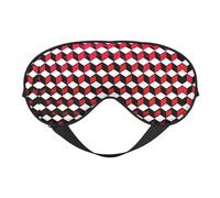 3D rot karierte doppelseitige weiche Verdunkelungs-Augenmaske, Entspannung, Nulldruck, Nachtschlaf-Augenmaske