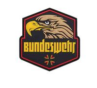 3D Rubber Patch Bundeswehr mit Adlerkopf mehrfarbig Schwarz Rot Gold 8,5 x 8,5 cm