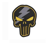 3D Rubber Patch Punisher Thunder Gelb Tactical Militär Gummi Aufnäher Outdoor Patch für Rucksack Kleidung & Gear