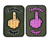 3D Rubber Patch Taktischer Finger Tactical Finger Grün 6.8 x 4.5 cm Tactical Militär Gummi Patch für Rucksack Kleidung & Gear