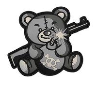 3D Rubber Patch Terror Teddy Grau 7,5 x 10 cmTactical Militär Abzeichen für Rucksack Kleidung & Gear