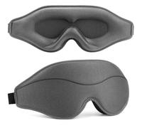 3D-Schlafmaske, 99 % lichtblockierend, ergonomisch, ohne Augenbinde, Augenklappe für Reisen, Meditation, Yoga, Büro, Nickerchen, Slaapmaske, Grau