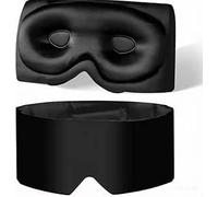 3D Schlafmaske aus Seide mit Augenmuscheln, 100% Maulbeerseide Augenmaske- Verdunkelnde Schlafmaske für Damen & Herren-Augenmaske zum Schlafen überall-Verdunkelnde Augenmaske aus Maulbeerseide