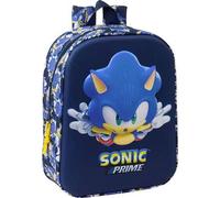 3D Sonic "City" Kinder-Kindertagesstätten-Rucksack - Vorschulrucksack mit Relief für Jungen und Mädchen - Kindergarten-Rucksack mit lustigem und origi