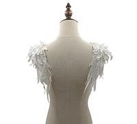 3D Stickerei Spitze Bestickte Flügel Applikation 1 Paar Flügel Stickerei Tuch Patch Engel Patches Applikationen Schulterflicken Spitze Schulter Blumen für Hochzeit Braut Ballkleid Kostüm Zubehör