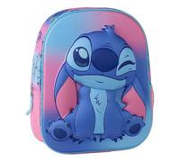 3D-Stitch Kinderrucksack für Mädchen und Jungen, Schulrucksack mit EVA-Prägung, Fronttasche und Seitentasche, Rosa Farbverlauf, Einheitsgröße für Kindergarten und Schule