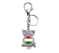 3D Ungarn Flagge Eule Form Metall Schlüsselanhänger Souvenir Tasche Dekoration Männer Frauen Anhänger Zubehör Geschenk