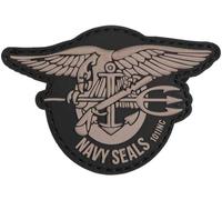 3D US Navy Seals PVC Emblem patch Aufnäher, Klett, Navy Seals (grau)