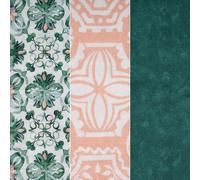 3er Bundle Baumwollstoff gemustert (je 50 x 135 cm / smaragd/apricot)