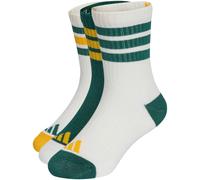Sportsocken ADIDAS PERFORMANCE "3S KD C CRW 3P", Mädchen, Gr. 25-27, sanftes weiß, collegiate grün, sanftes weiß, Obermaterial: 63% Baumwolle, 32% Polyester, 4% Elasthan, 1% Polyamid, Socken Sportsock