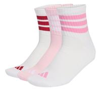 3er Pack adidas 3-Streifen Cushioned Sportswear Mid Cut Socken KC9616 - white/clear pink/active maroon 49-51
