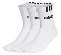 Adidas, Set Di 3 Paia Di Calzini Lineari Adidas 3-Stripes, Socken, Weiß Schwarz, L, Unisex-Adult