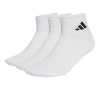 adidas Unisex Quarter Socken, 3er Pack - Cushioned Sportswear Ankle Socks, Logo, gepolstert, einfarbig Weiß 46-48