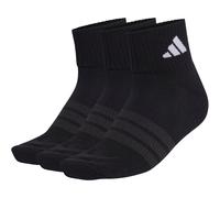 adidas Unisex Quarter Socken, 3er Pack - Cushioned Sportswear Ankle Socks, Logo, gepolstert, einfarbig Schwarz 46-48