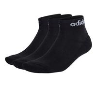 adidas Unisex Kinder Linear Ankle Cushioned Socks 3 Pairs, Black / White, 5-6 Years