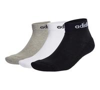 Linear Cushioned Ankle Socken, 3 Paar Medium Grey Heather / White / Black 28-30