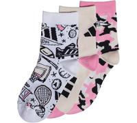 adidas - Kid's Logo Socks 3-Pack - Multifunktionssocken, Gr. 34-36 34-36 - XS, grau (WonderQuartz/White/BlissPink)