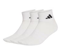 adidas Unisex Quarter Socken, 3er Pack - Thin & Light Sportswear Ankle Socks, Logo, einfarbig Weiß 43-45