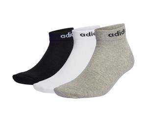 3er Pack adidas Think Linear Knöchelsocken Herren IC1306 - medium grey heather/white/black 43-45