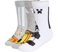 3er Pack adidas x Minecraft Socken Kinder KA9904 - wonder sage/medium grey heather/white 28-30