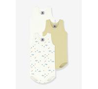 3er-Pack ärmellose Baby-Bodys PETIT BATEAU weiß Gr. 86
