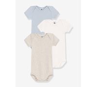 3er-Pack Baby Kurzarm-Bodys, Schlupfform PETIT BATEAU weiß Gr. 80