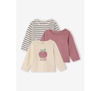3er-Pack Baby Langarmshirts BASIC altrosa Gr. 86 von Vertbaudet