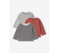 3er-Pack Baby Shirts Bio-Baumwolle BASIC terrakotta Gr. 62 von Vertbaudet