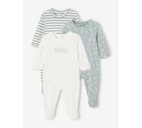 3er-Pack Baby Strampler BASIC, Interlock-Jersey salbeigrün savanne Gr. 56 von Vertbaudet
