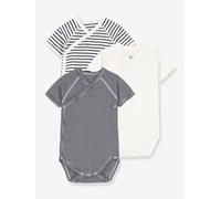 3er-Pack Baby Wickelbodys PETIT BATEAU blau Gr. 74