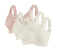 3er Pack BH Damen ohne Bügel Push Up BHS Nahtloser Bra Bequem Gepolstert Wohlfühl-BH Starker Halt Nahtlose Soft Bustier Komfort Vollschalen Gepolstert Büstenhalter Verstellbar Unterwäsche für Alltag
