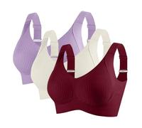 3er Pack BH Damen ohne Bügel Push Up BHS Nahtloser Bra Bequem Gepolstert Wohlfühl-BH Starker Halt Nahtlose Soft Bustier Komfort Vollschalen Gepolstert Büstenhalter Verstellbar Unterwäsche für Alltag