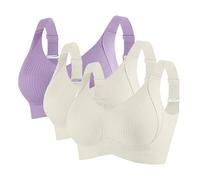 3er Pack BH Damen ohne Bügel Push Up BHS Nahtloser Bra Bequem Gepolstert Wohlfühl-BH Starker Halt Nahtlose Soft Bustier Komfort Vollschalen Gepolstert Büstenhalter Verstellbar Unterwäsche für Alltag