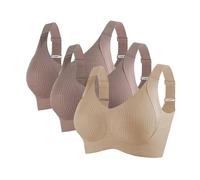 3er Pack BH Damen ohne Bügel Push Up BHS Nahtloser Bra Bequem Gepolstert Wohlfühl-BH Starker Halt Nahtlose Soft Bustier Komfort Vollschalen Gepolstert Büstenhalter Verstellbar Unterwäsche für Alltag