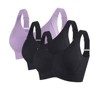 3er Pack BH Damen ohne Bügel Push Up BHS Nahtloser Bra Bequem Gepolstert Wohlfühl-BH Starker Halt Nahtlose Soft Bustier Komfort Vollschalen Gepolstert Büstenhalter Verstellbar Unterwäsche für Alltag