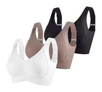 3er Pack BH Damen ohne Bügel Push Up BHS Nahtloser Bra Bequem Gepolstert Wohlfühl-BH Starker Halt Nahtlose Soft Bustier Komfort Vollschalen Gepolstert Büstenhalter Verstellbar Unterwäsche für Alltag