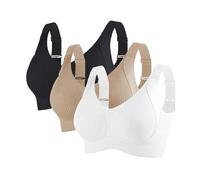 3er Pack BH Damen ohne Bügel Push Up BHS Nahtloser Bra Bequem Gepolstert Wohlfühl-BH Starker Halt Nahtlose Soft Bustier Komfort Vollschalen Gepolstert Büstenhalter Verstellbar Unterwäsche für Alltag