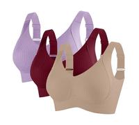 3er Pack BH Damen ohne Bügel Push Up BHS Nahtloser Bra Bequem Gepolstert Wohlfühl-BH Starker Halt Nahtlose Soft Bustier Komfort Vollschalen Gepolstert Büstenhalter Verstellbar Unterwäsche für Alltag