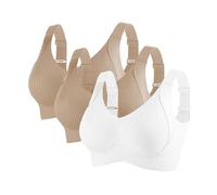 3er Pack BH Damen ohne Bügel Push Up BHS Nahtloser Bra Bequem Gepolstert Wohlfühl-BH Starker Halt Nahtlose Soft Bustier Komfort Vollschalen Gepolstert Büstenhalter Verstellbar Unterwäsche für Alltag