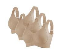 3er Pack BH Damen ohne Bügel Push Up BHS Nahtloser Bra Bequem Gepolstert Wohlfühl-BH Starker Halt Nahtlose Soft Bustier Komfort Vollschalen Gepolstert Büstenhalter Verstellbar Unterwäsche für Alltag