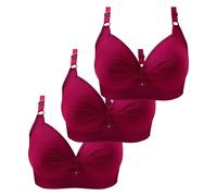 3er Pack BHS Damen Ohne Buegel Vollschalen Bequem Guter Halt Große Brüste Wirefree Super Push Up BH Gegen Hängebrust Brüste Klassische-BH Minimizer Bra Damen-BHS BH Trägerlos Ohne Träger
