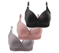 3er Pack BHS Damen Ohne Buegel Vollschalen Bequem Guter Halt Große Brüste Wirefree Super Push Up BH Gegen Hängebrust Brüste Klassische-BH Minimizer Bra Damen-BHS BH Trägerlos Ohne Träger
